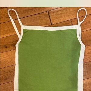 Heavy Manners Green and White Tank Top